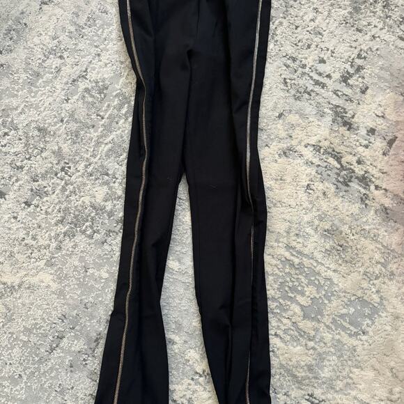 Rag & Bone Black Pants with Gold Zippers - Size 10 - Picture 4 of 8